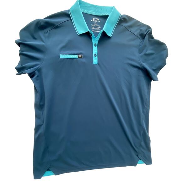 Mens NWOT Oakley Hydrolix Blue Tailored Fit Polo w/ Front Pocket Size XL - Picture 1 of 4